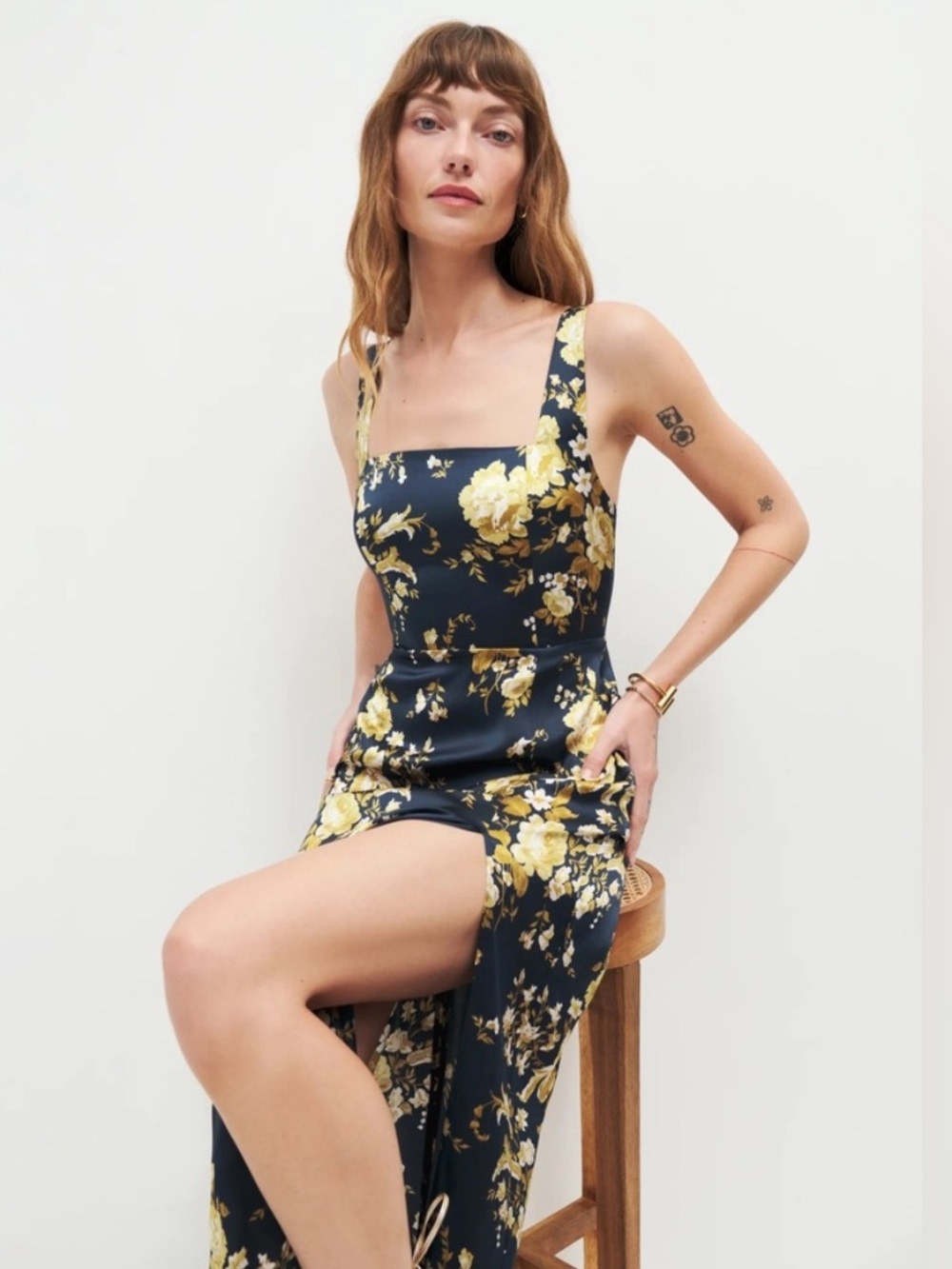 reformation solay silk dress